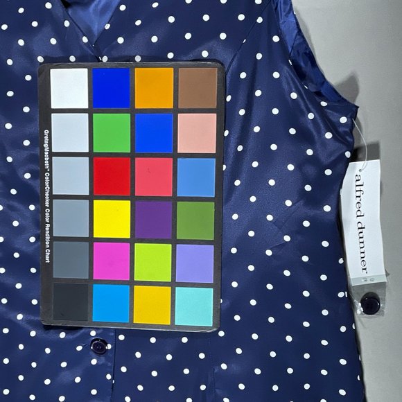 NWT Alfred Dunner Vest Navy with White Polkadots Size 14 - Picture 10 of 11